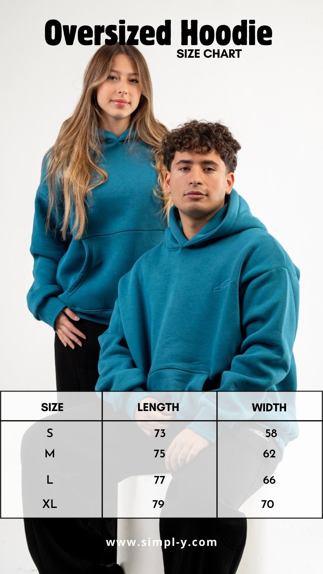 Teal -Vivere- oversize hoodie
