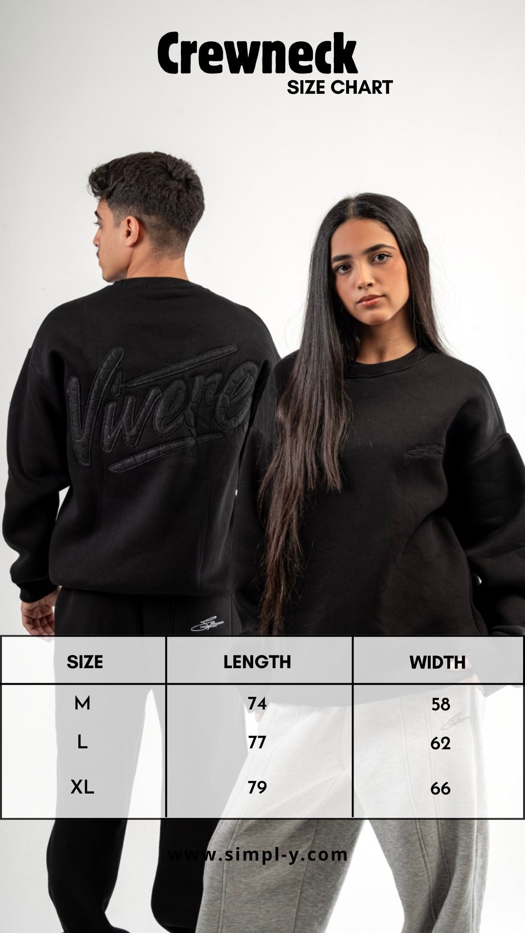 Black -Vivere- Crewneck